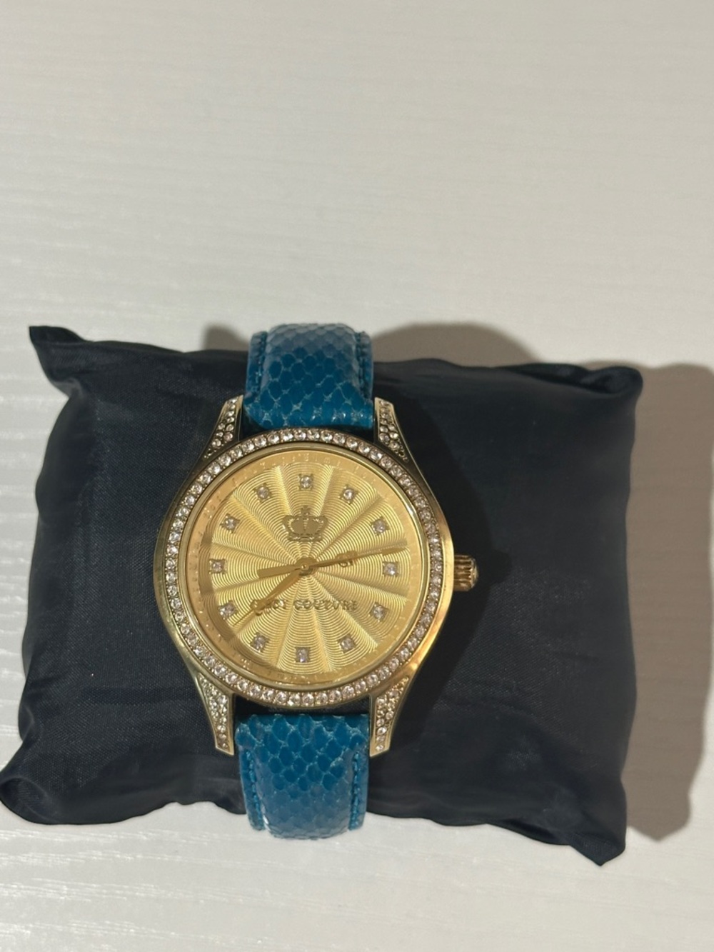 Juicy Couture Gold Dial Watch with Teal Blue Strap
